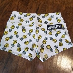Savage Barbell Pineapple Booty Shorts